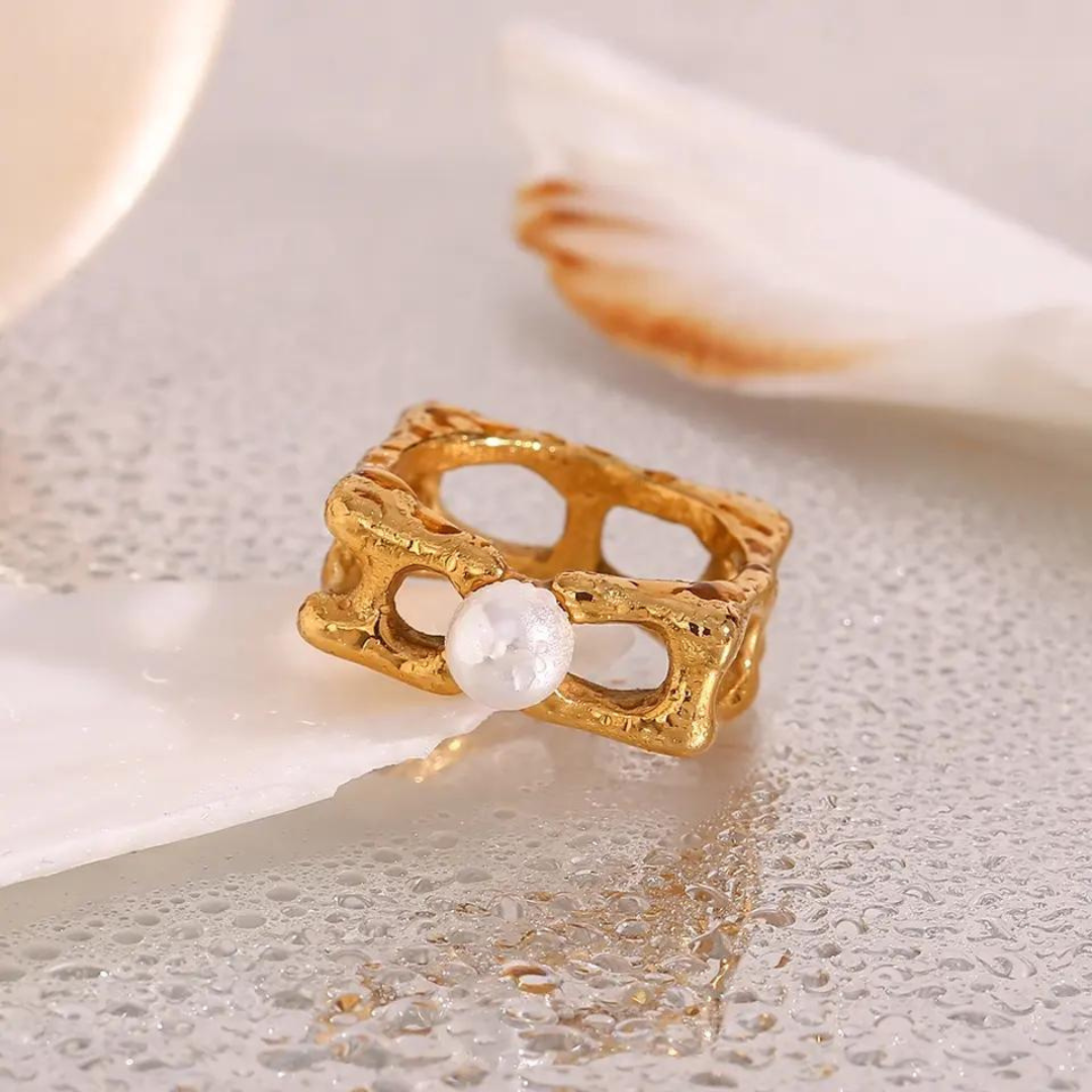 Sukkhi Ravishing Gold Plated CZ Pearl Ring for Women - Sukkhi.com